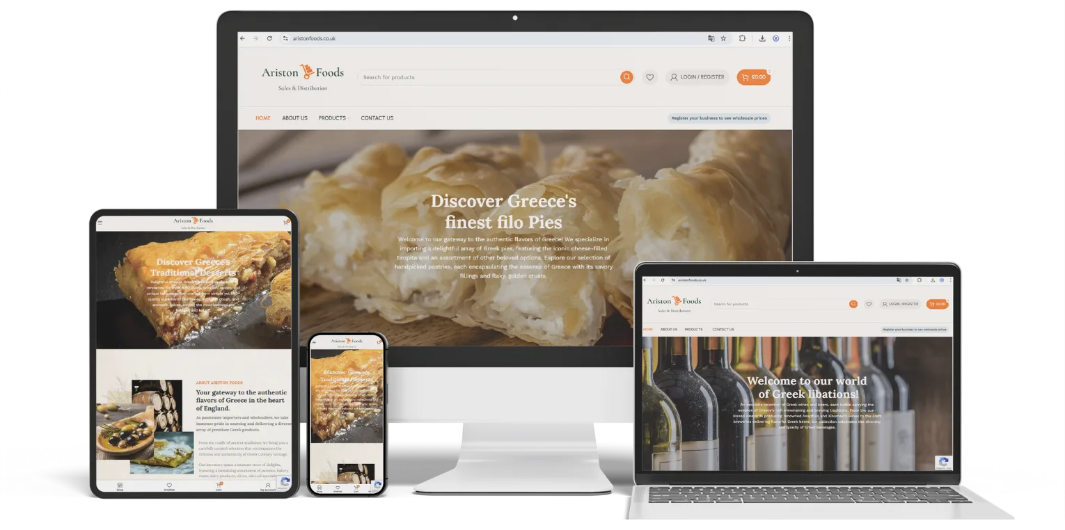 Το B2B WooCommerce eShop Ariston Foods