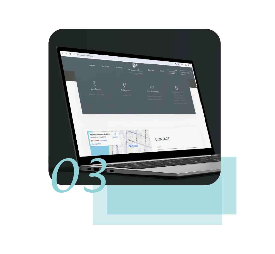 Responsive training and contact content on konmarkou.com