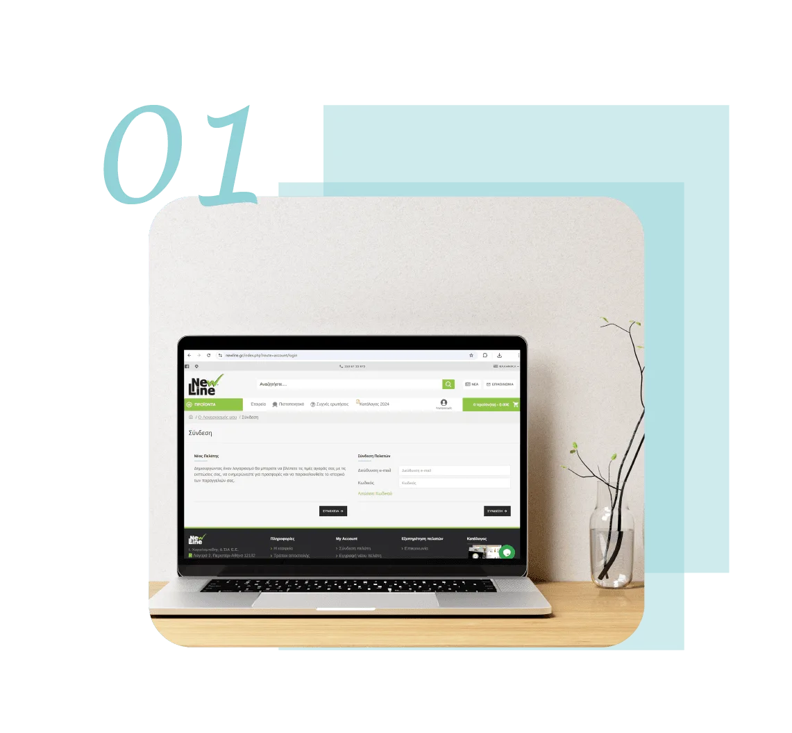 B2B registration and access on newline.gr