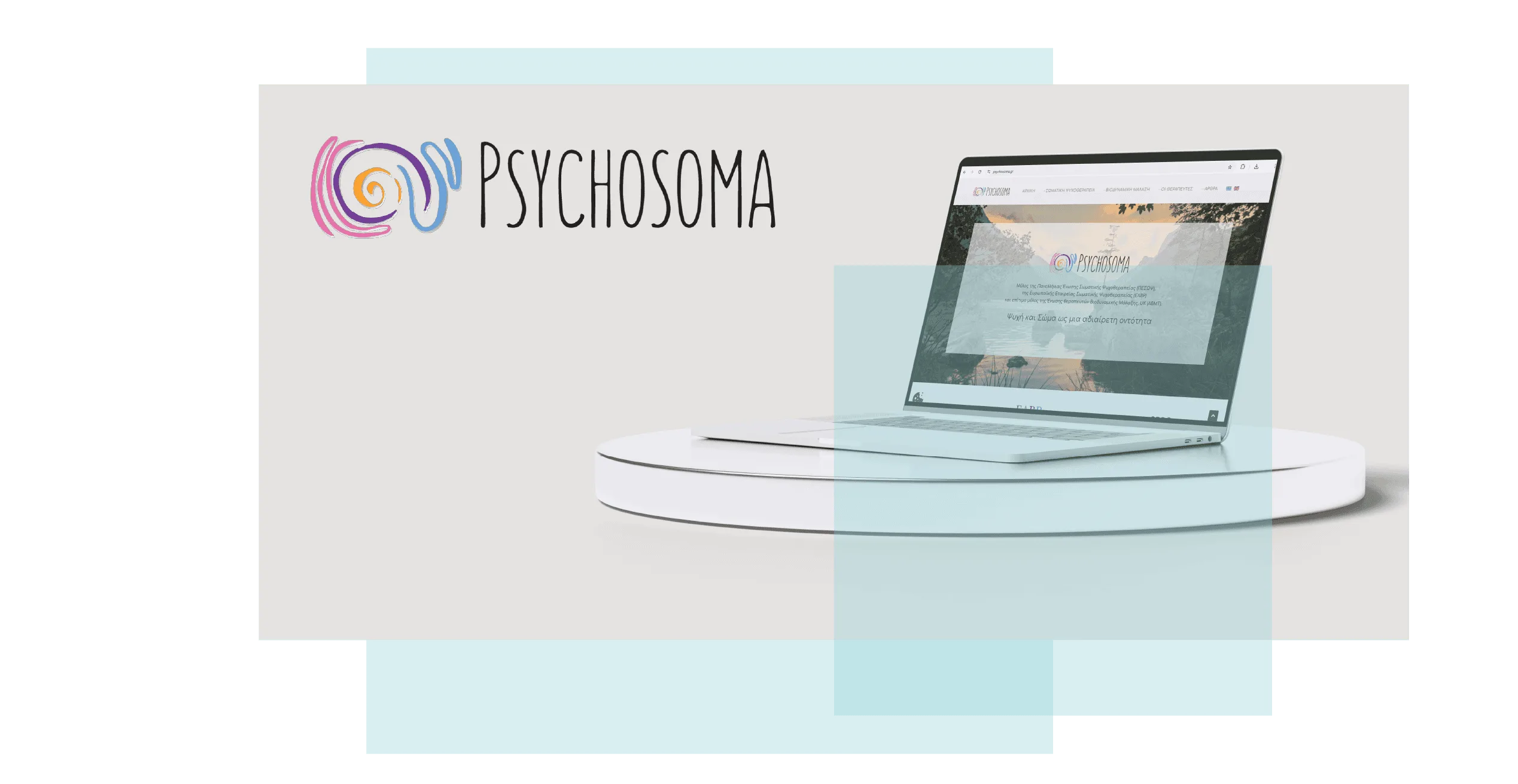 The therapeutic visual identity of the Psychosoma website