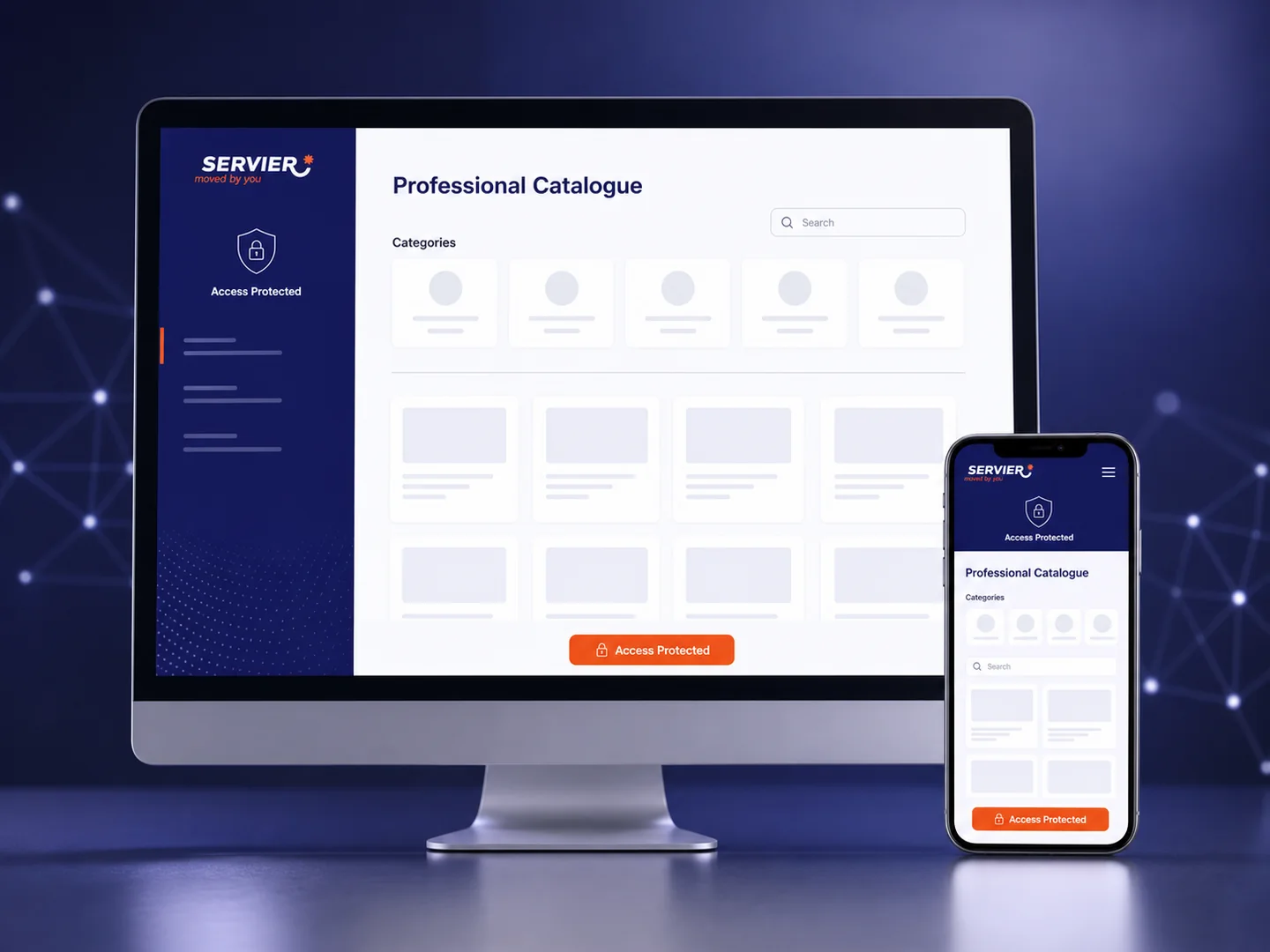 Conceptual protected Servier catalogue for pharmacists