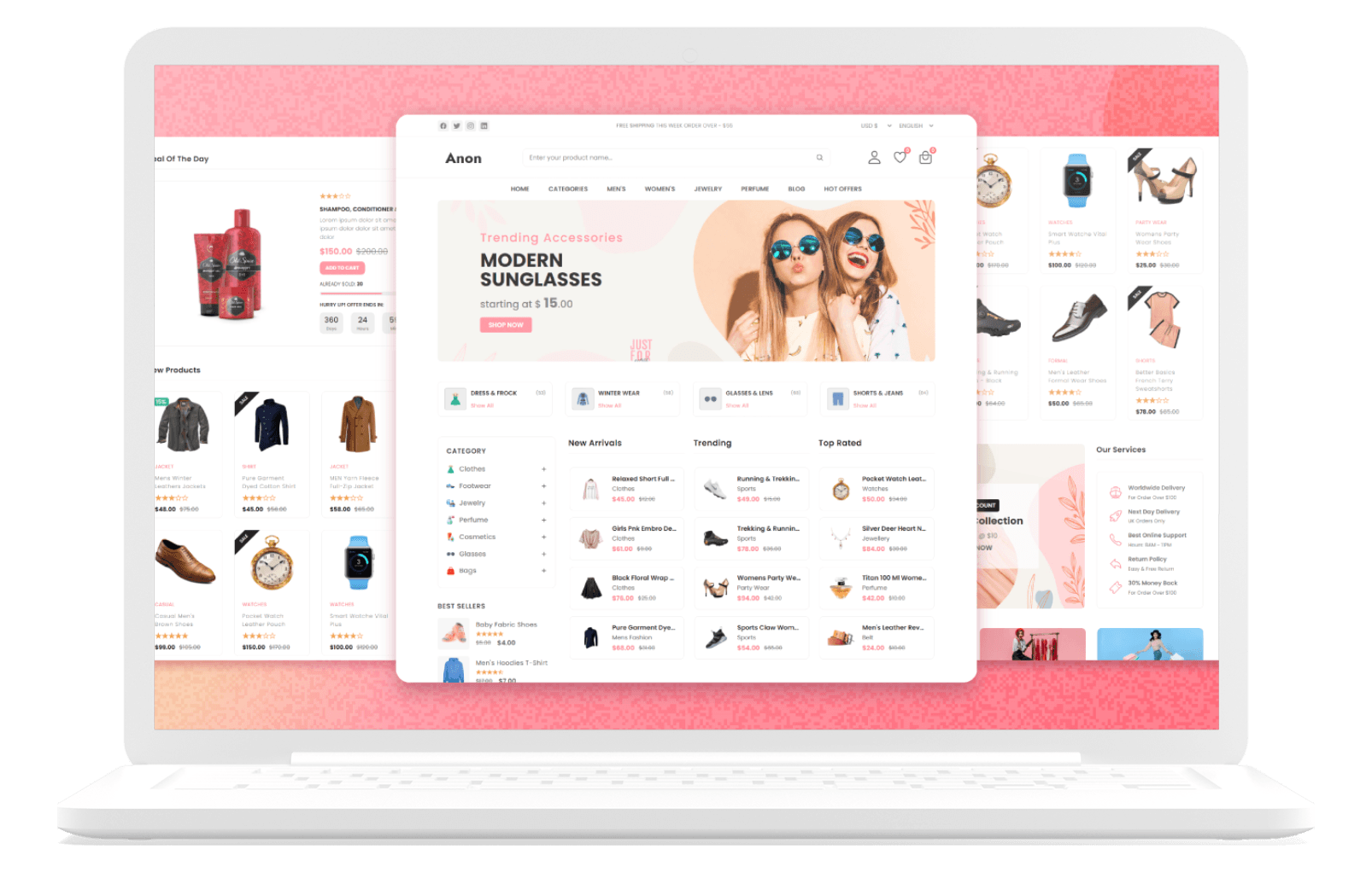 Mockup dropshipping e-shop με κατηγορίες και φίλτρα