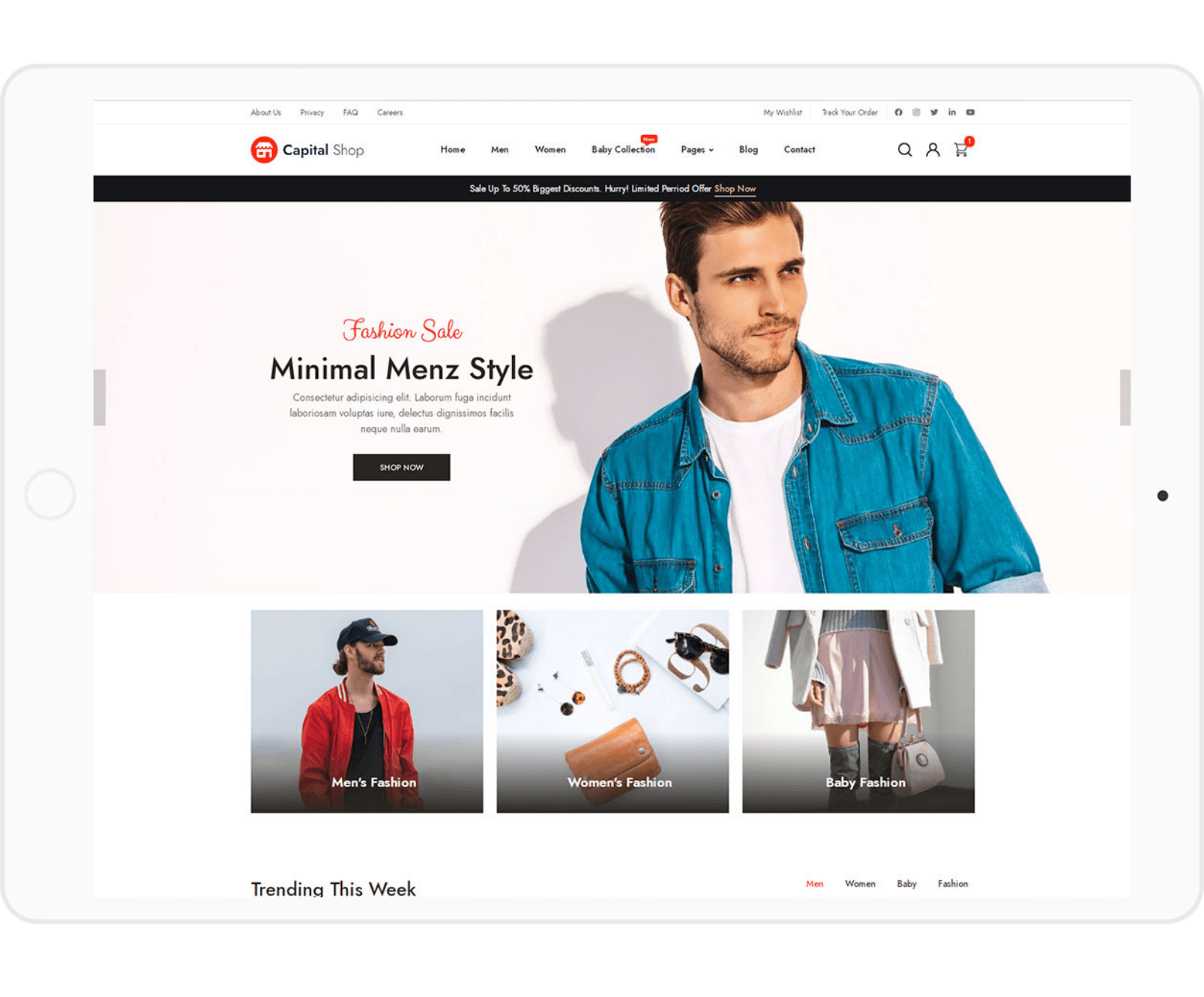 Mockup dropshipping e-shop