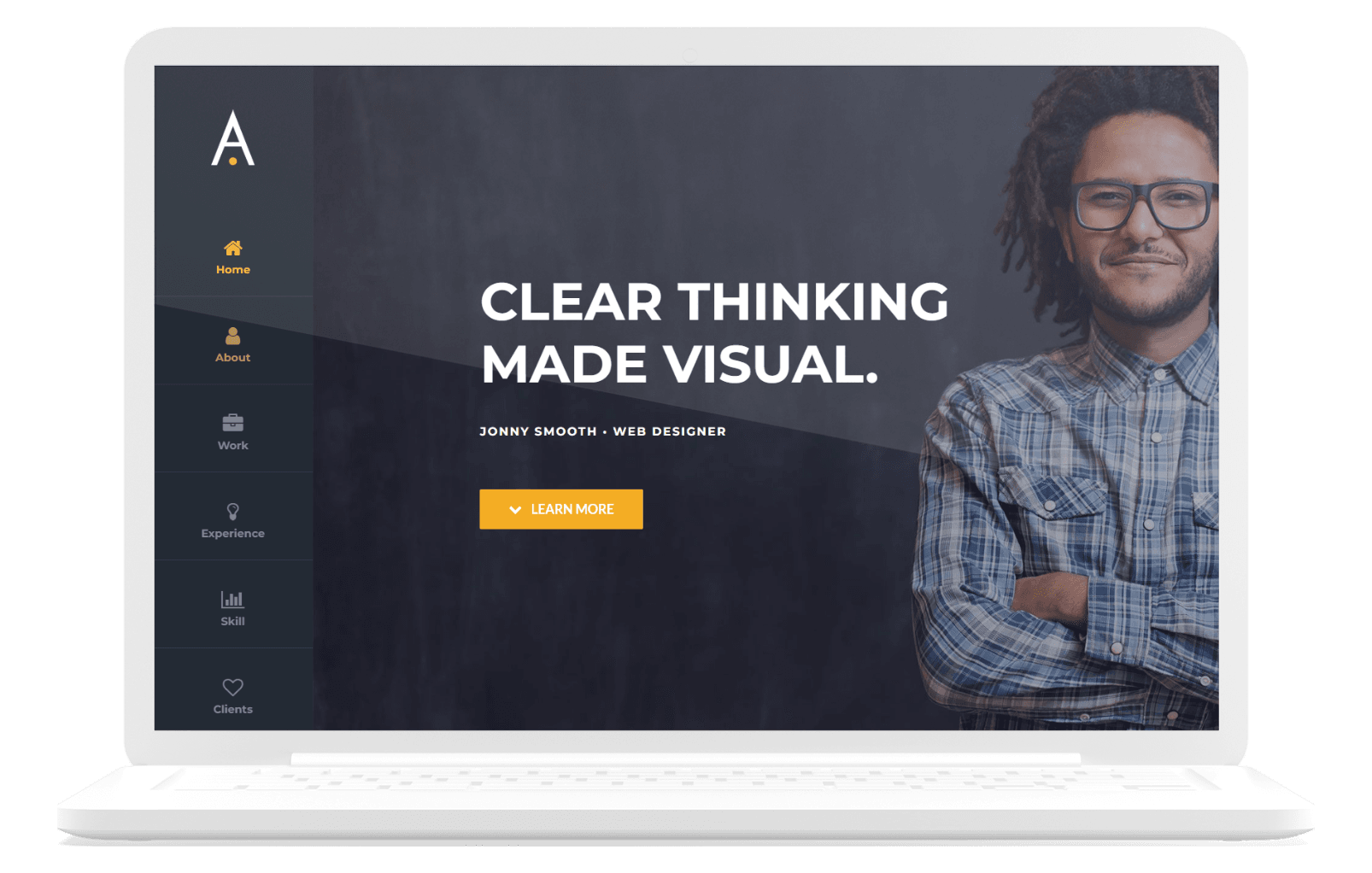 Mockup σελίδας Portfolio με φίλτρα και case studies