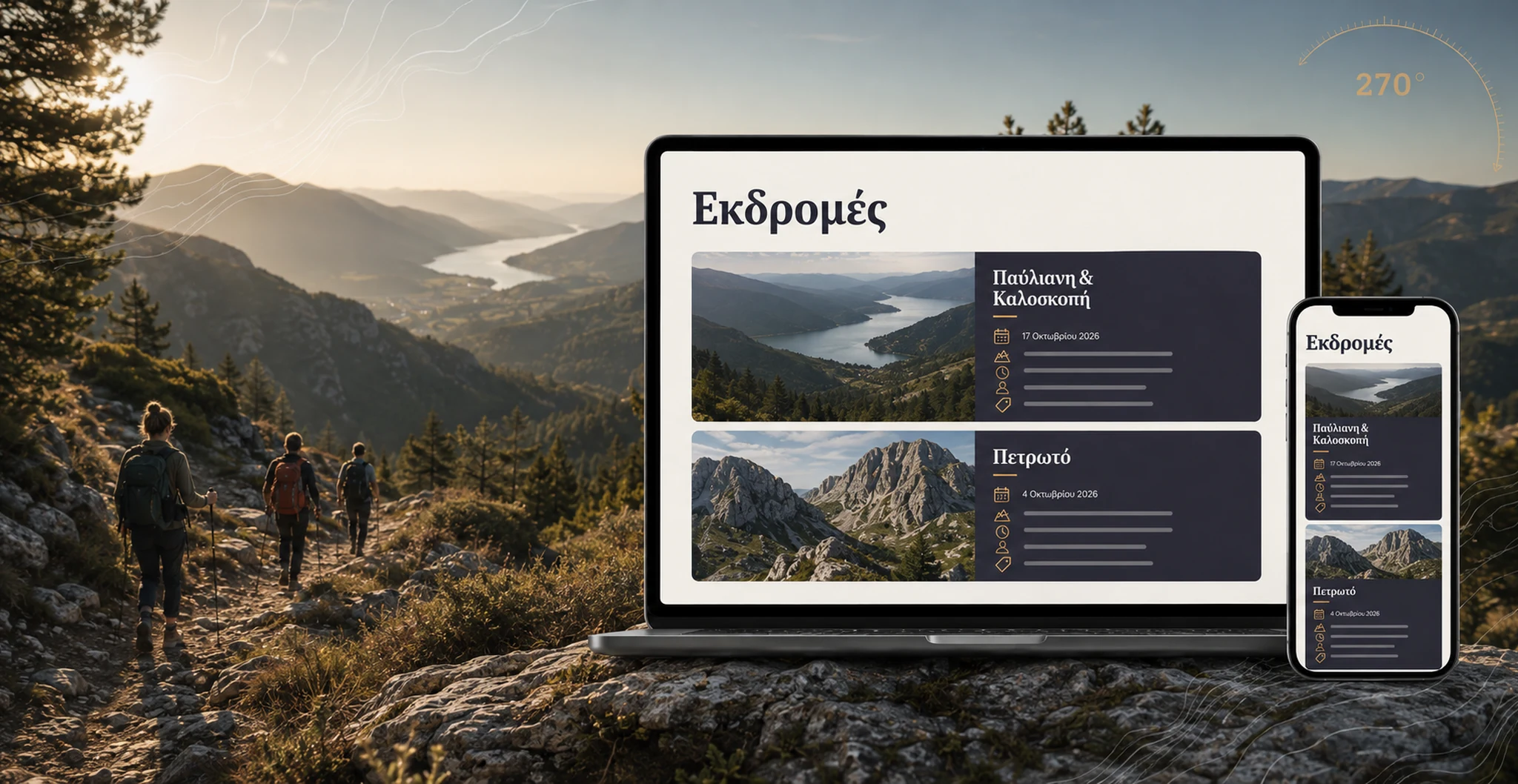 Το responsive αρχείο πεζοπορικών εκδρομών του 270 Hike Club